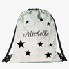 Stars Custom Kids Flip Sequin Drawstring Bag | Personalized Backpacks.