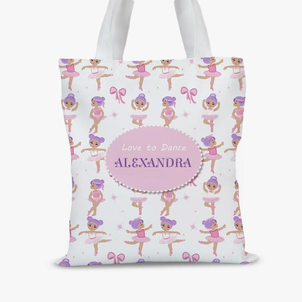 Ballerina Personalized Kids Tote Bag.