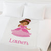 Princess Personalized Throw Fleece Blanket for Kids | Customized w/ Name Blanket.