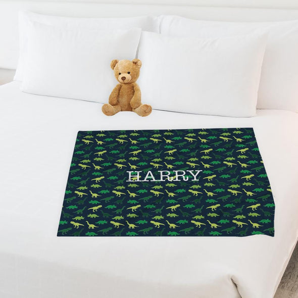 Dinosaur Name Personalized Kids Blanket.