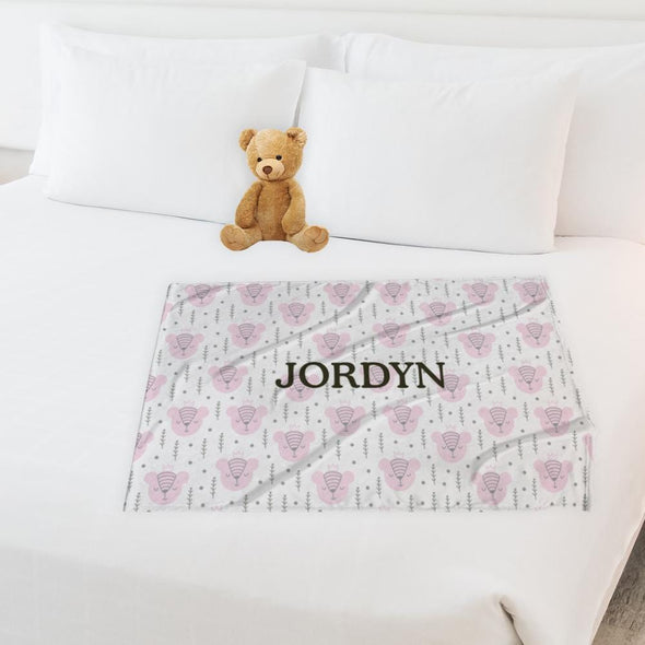 Sleeping Bears Name Personalized Baby Blanket.