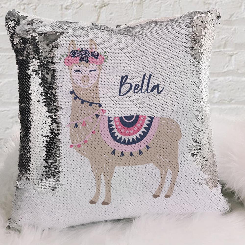 Llama Personalized Flip Sequin Decorative Pillowcase Monogram Online