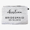 Bridesmaid Personalized Flip Sequin Makeup Pouch Bag.