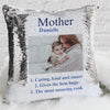 Meaning Of A Mother Personalized Photo Decorative Sequin Throw Pillowcase.