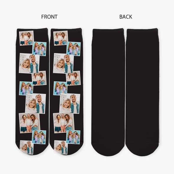 Photo Personalized Tube Socks with background designs.