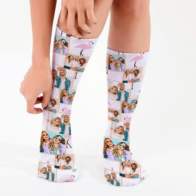 Flamingo Photo Personalized Tube Socks.