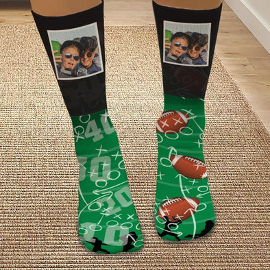 Photo Personalized Football Tube Socks.