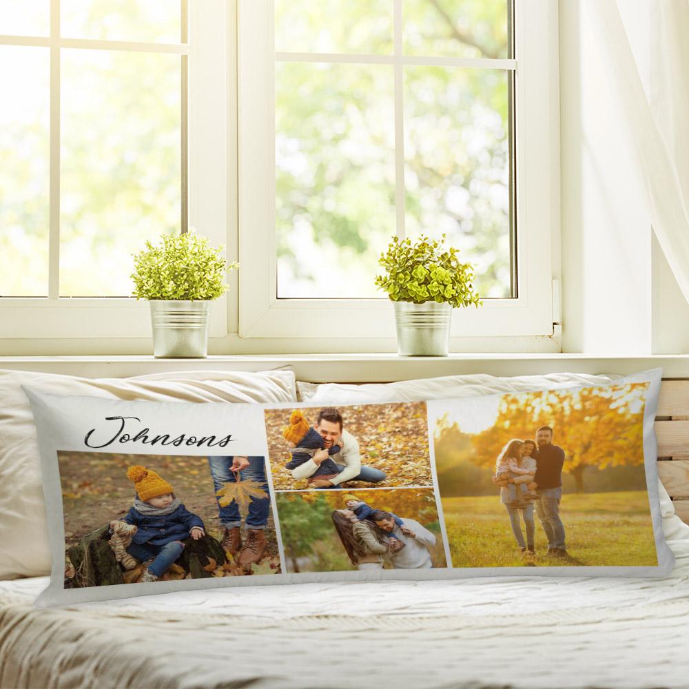 Personalized Family Pillow of Your Photos | Custom Photo Collage Body Pillow Case.