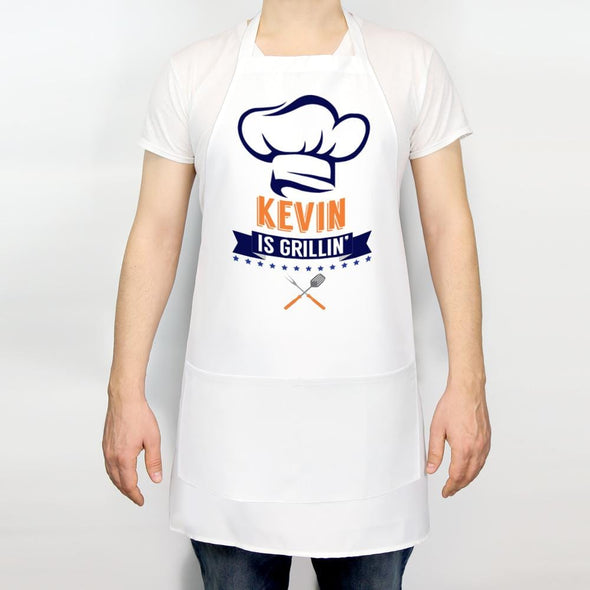 Daddy Is Grillin' Personalized Adult Apron.