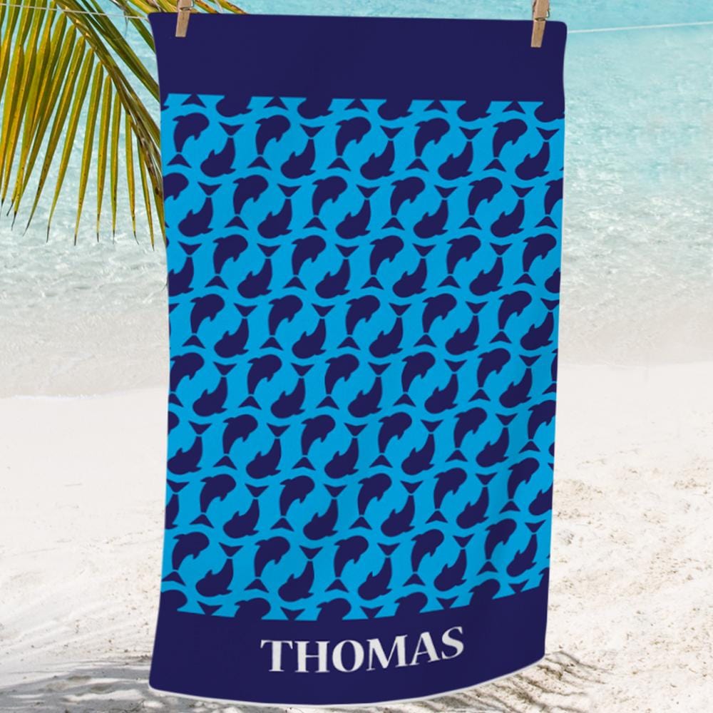 Personalized Shark Kids Beach, Bath or Pool Towel.