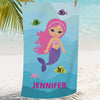 Mermaid Personalized Mini Beach Towel for Kids.