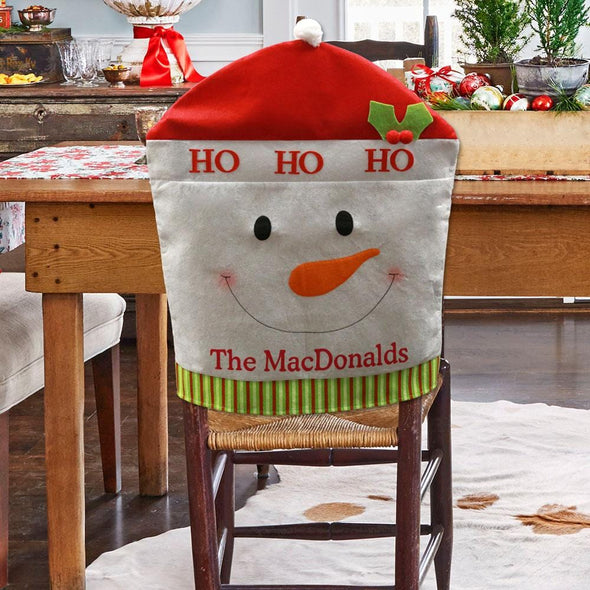 Personalized Snowman Chair Cover.
