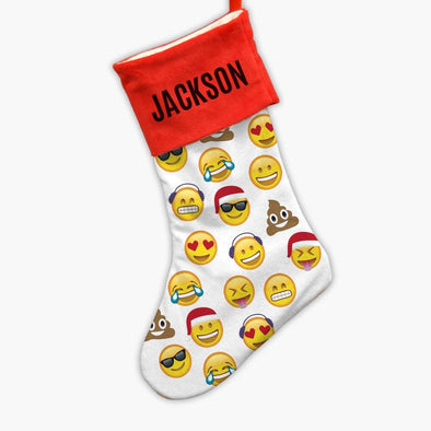 Personalized Emoji Christmas Stocking.