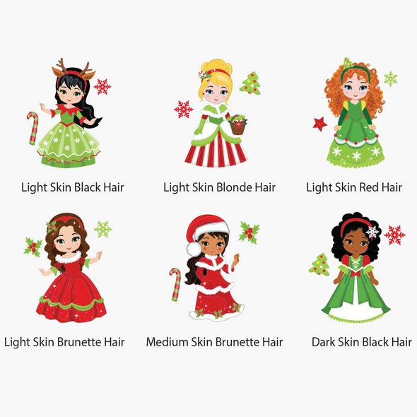 Winter Princess Personalized Christmas Drawstring Sack for Kids | Personalized Santa Bag.
