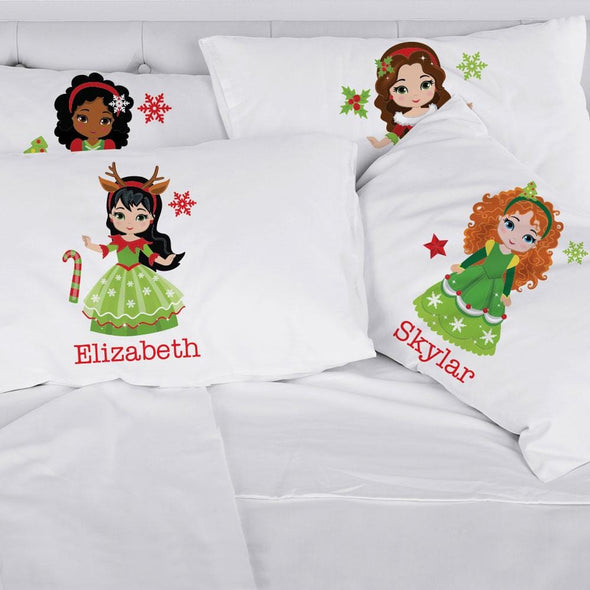 Winter Princess Personalized Kids Sleeping Pillowcase.