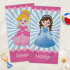 Kids Princess Character Personalized Beach Towel.