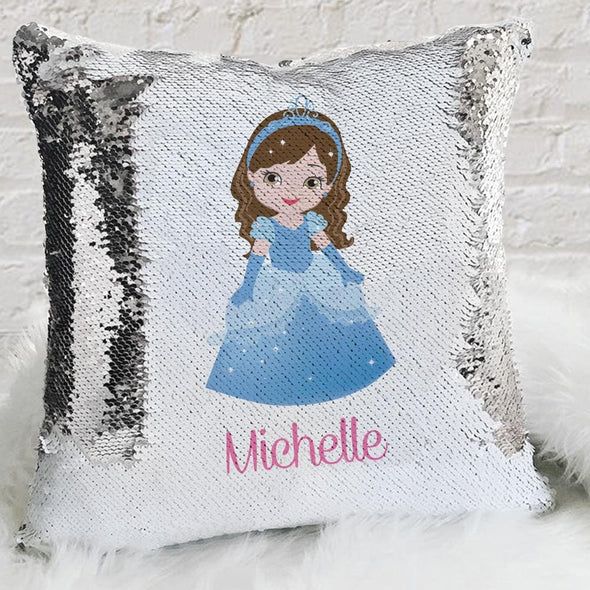 Kids Princess Custom Flip Sequin Decorative Throw Pillowcase.