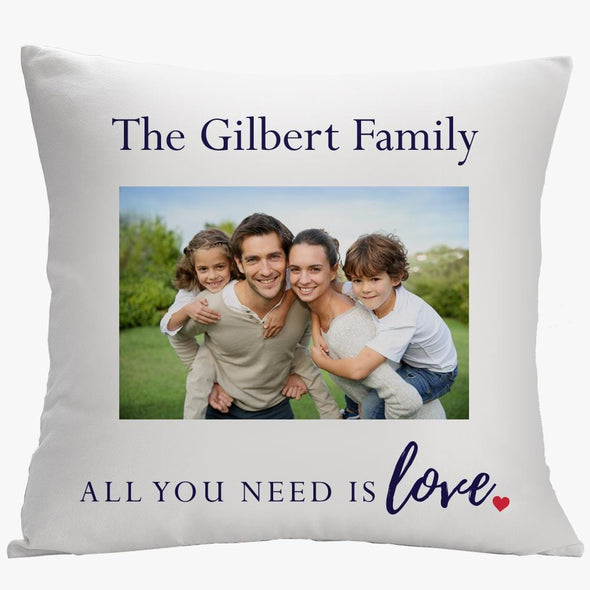 All You Need Is Love Personalized Photo Pillow Case | Custom Pillow Throw.