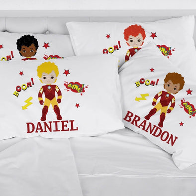 Personalized Daniel Super Hero Kids Sleeping Pillowcase.