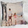 Family Custom Magic Photo Sequin Pillow Case | Personalized Reversible Mermaid Sequin Throw.