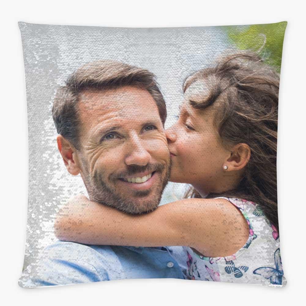 Custom Photo Sequin Pillows, 16x16 Sequin Pillow, Gift | Custom Photo Gifts | Magic Pillows