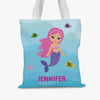 Mermaid Personalized Kids Tote Bag.