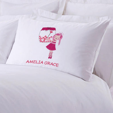 Personalized Princess Ballerina Kids Sleeping Pillowcase.