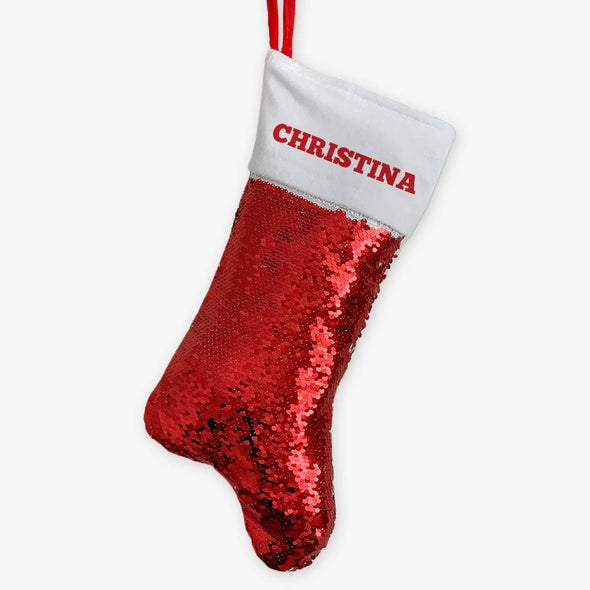 Christmas Personalized Sequin Stocking.