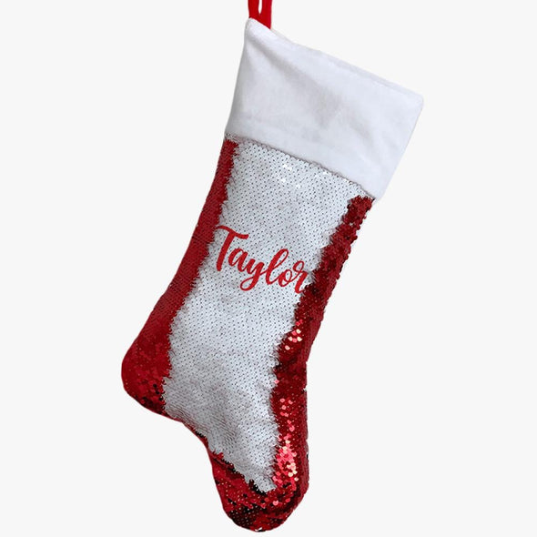 Script Name Christmas Personalized Sequin Stocking.