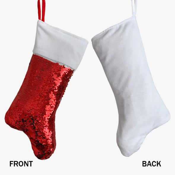 Photo Christmas Personalized Sequin Stocking.