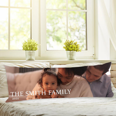 "The Smith Family 2021" Custom Body Pillow Case of Your Photo | Create Your Own Personalized Photo Pillow