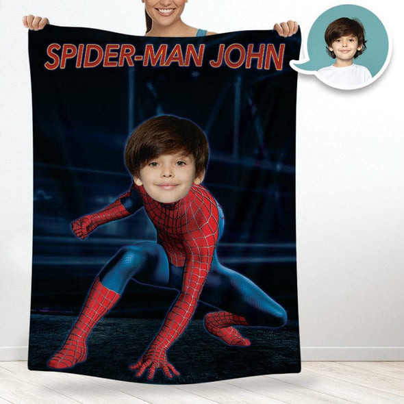 Spider-Man Your Face Photo Personalized Blanket for Kids