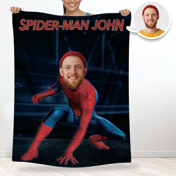 Custom Spider-Man Your Face Photo Blanket