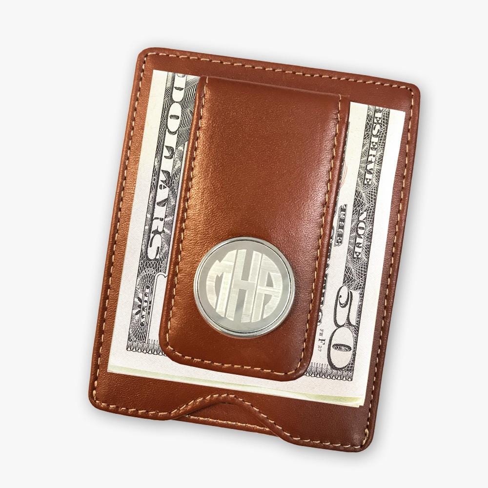 Personalized Leather Money Clip.
