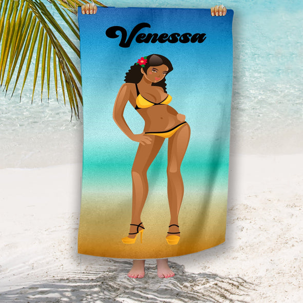 Personalize a Beach Towel with Name, Bath Towel, Pool Towel, Beach Towel With Name for Birthday, Vacation, Gift, Bridal Shower
