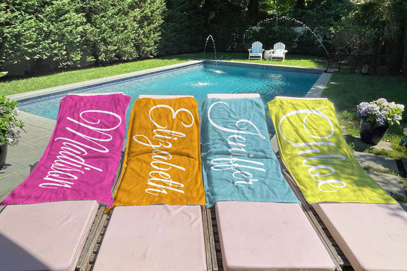 Personalized Beach Towel with Name ,Bath Towel, Pool Towel, Birthday, Vacation, Gift, bridal shower