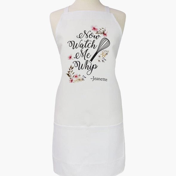 Watch Me Whip Personalized Adult Apron.