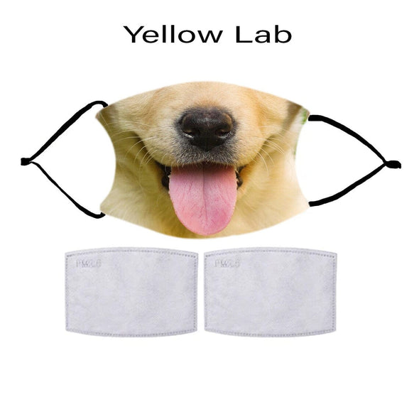 LABRADOR DOG FACE Fashion Design Printed Reusable Face Mask collection (Includes 2 FREE filters)